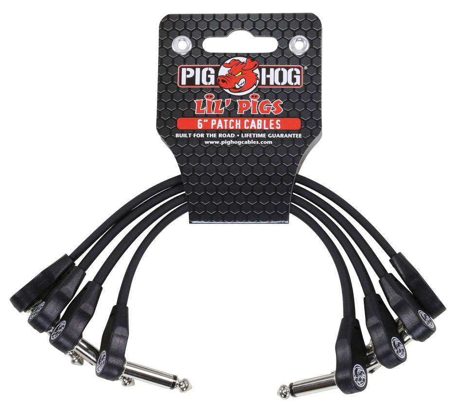 Pig Hog Pig Hog Lil Pigs 6in Low Profile Patch Cables - 4 pack
