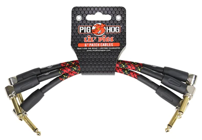 Pig Hog Pig Hog "Tartan Plaid" 6" patch cables, 3pk