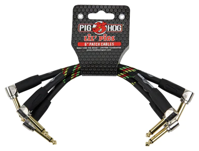 Pig Hog Pig Hog "Rasta Stripe" 6" patch cables, 3pk