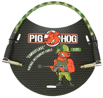 Pig Hog Pig Hog "Camouflage" 1ft Right Angled Patch Cables