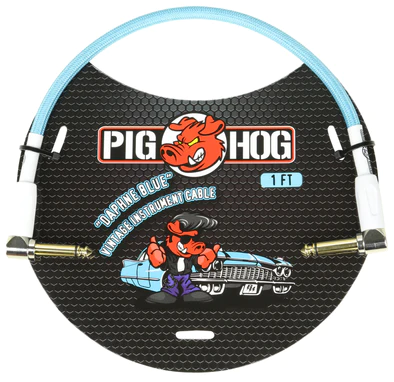 Pig Hog Pig Hog "Daphne Blue" 1ft Right Angled Patch Cables