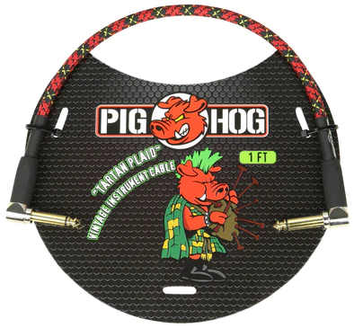 Pig Hog Pig Hog "Tartan Plaid" 1ft Right Angled Patch Cables