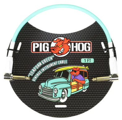 Pig Hog Pig Hog "Seafoam Green" 1ft Right Angled Patch Cables