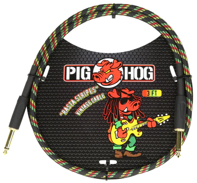 Pig Hog Pig Hog "Rasta Stripe" 3ft Patch Cables