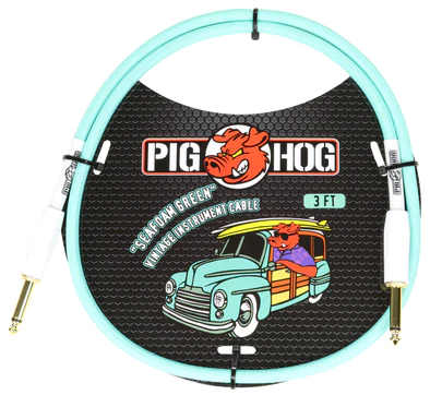 Pig Hog Pig Hog "Seafoam Green" 3ft Patch Cables