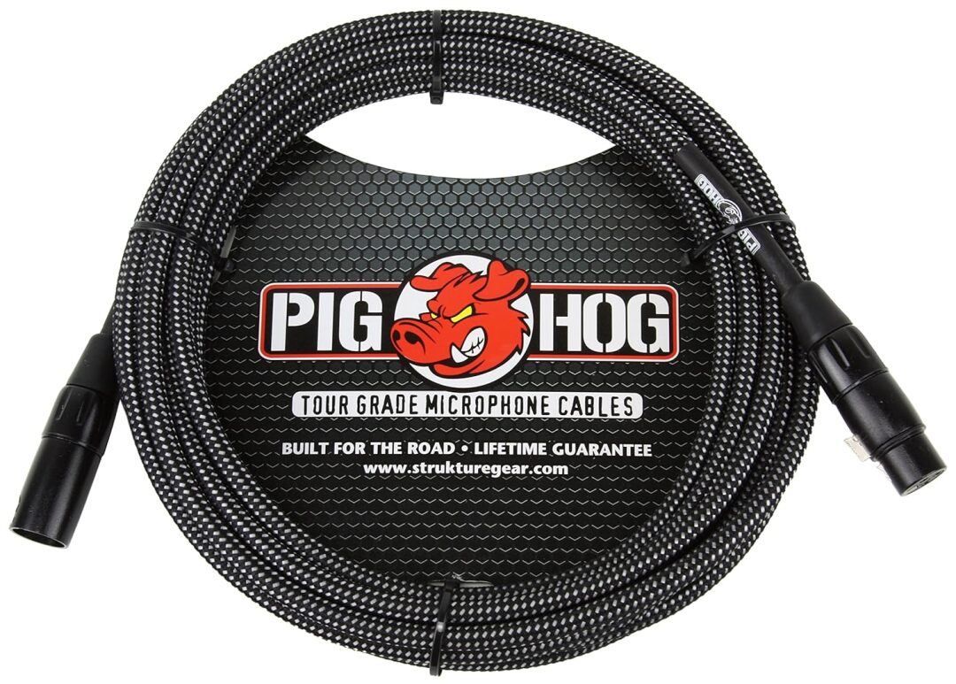 Pig Hog Pig Hog PHM10BKW Black/White Woven High Performance XLR Microphone Cab