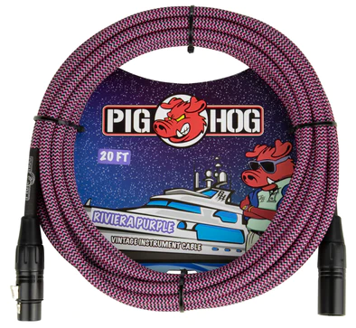 Pig Hog Pig Hog "Riviera Purple" Woven Mic Cable, 20ft.