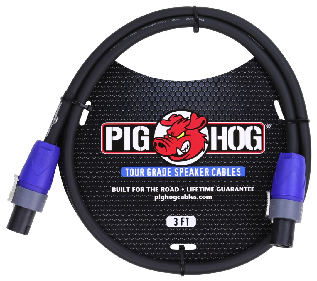 Pig Hog Pighog Speaker Cable 3 Ft, 14 Gauge Wire, Spkon to Spkon
