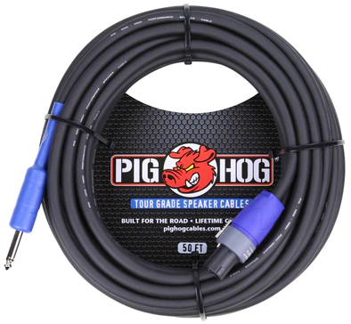 Pig Hog Pig Hog 50ft Speaker Cable, SPKON to 1/4" (14 gauge wire)