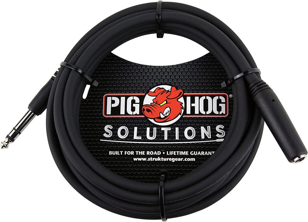 Pig Hog Pig Hog PHX14-10 1/4" TRSF to 1/4" TRSM Headphone Extension Cable, 10