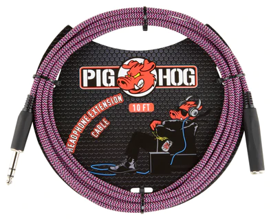 Pig Hog Pig Hog 10ft Headphone Extension Cable, 1/4", “Riviera Purple”