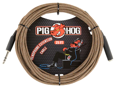 Pig Hog Pig Hog 25ft Headphone Extension Cable, 1/4", “Tuscan Brown”