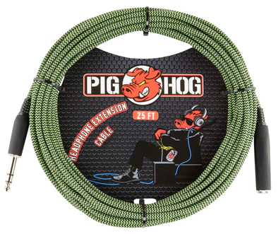 Pig Hog Pig Hog 25ft Headphone Extension Cable, 1/4", “Jamaican Green”