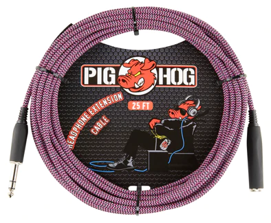 Pig Hog Pig Hog 25ft Headphone Extension Cable, 1/4", “Riviera Purple”