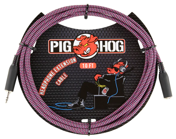 Pig Hog Pig Hog 10ft Headphone Extension Cable, 3.5mm, “Riviera Purple”