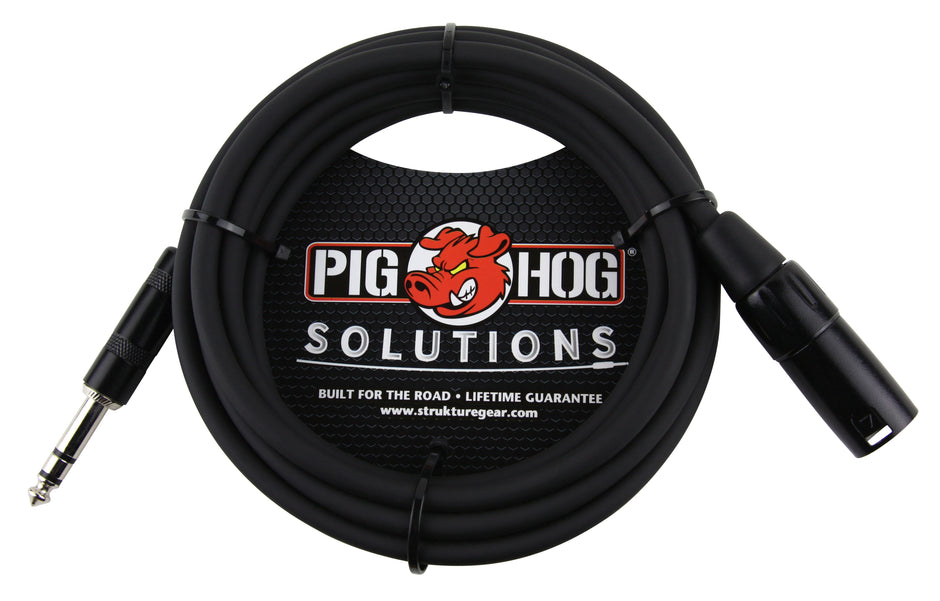 Pig Hog Pig Hog Solutions - 10ft TRS(M)-XLR(M) Balanced Cable