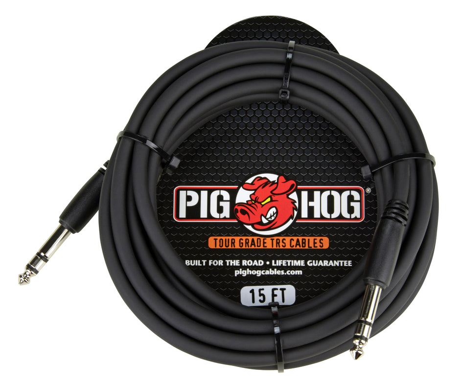 Pig Hog Pig Hog Instrument Cable 1/4" TRS to 1/4" TRS 15 ft.