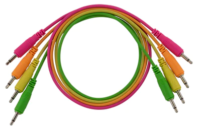 Unbranded 4 pk 18" mono patch cables (Neon orange, neon green, neon yellow, neon pink)