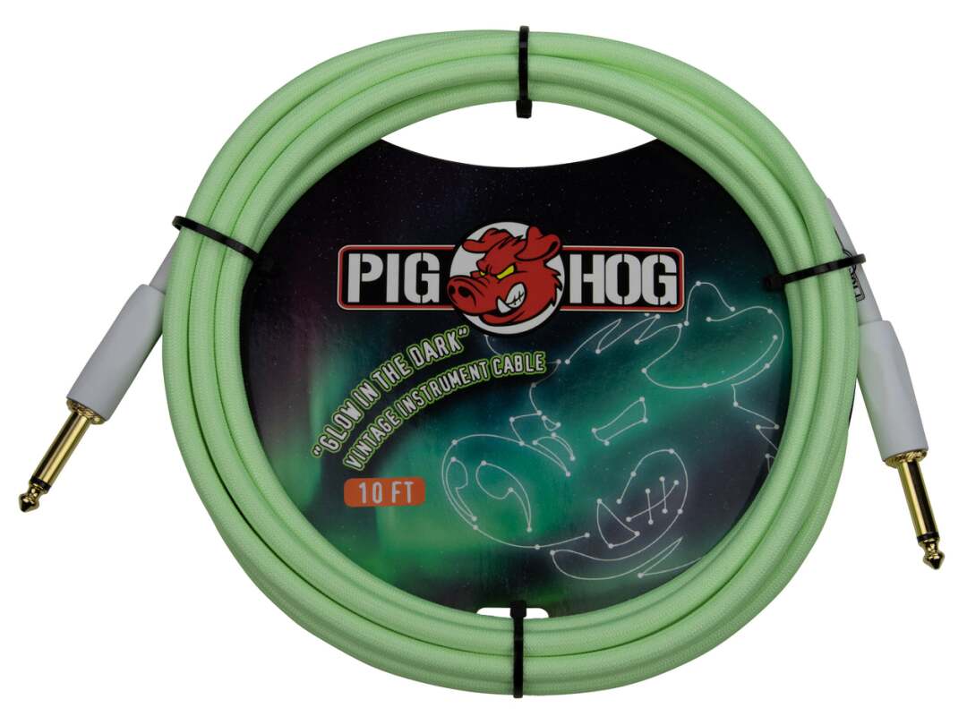 Pig Hog Pig Hog PCH10 Instrument Cable. 10' - Glow IN The Dark