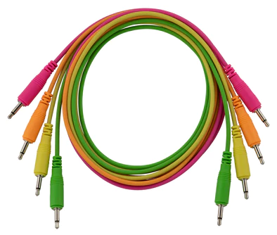 Unbranded 4 pk 36" mono patch cables (Neon orange, neon green, neon yellow, neon pink)
