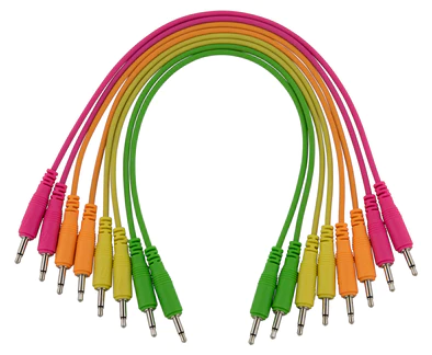 Unbranded 8 pk 10" mono patch cables (Neon orange, neon green, neon yellow, neon pink)