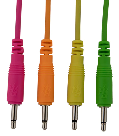 Unbranded 8 pk 12" mono patch cables (Neon orange, neon green, neon yellow, neon pink)
