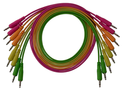 Unbranded 8 pk 24" mono patch cables (Neon orange, neon green, neon yellow, neon pink)