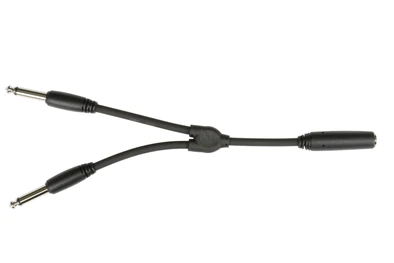 Unbranded 6" Y Cable, Mono 1/4"(F)-Dual Mono 1/4"(M)