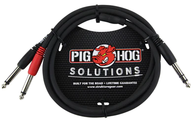Pig Hog Pig Hog 3ft TRS(M)-Dual 1/4" Insert Cable