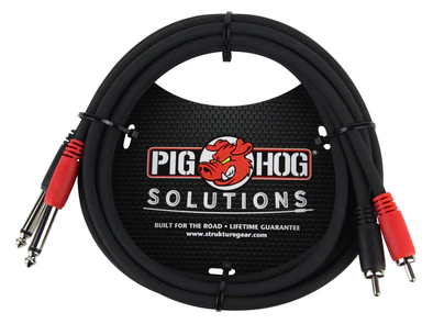 Pig Hog Pig Hog 6ft RCA-1/4" Dual Cable