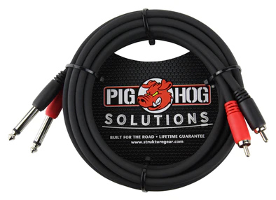 Pig Hog Pig Hog 10ft RCA-1/4" Dual Cable