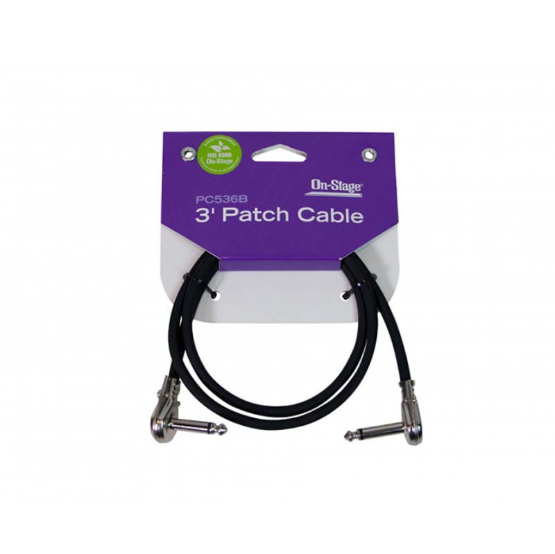 On-Stage On-Stage PC536B 3’ Patch Cable w/ Pancake Connectors (Black)