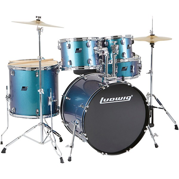 Ludwig Ludwig BackBeat complete 5-piece drum set-pacific mist