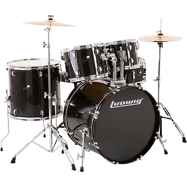 Ludwig Ludwig BackBeat complete 5-piece drum set-black sparkle