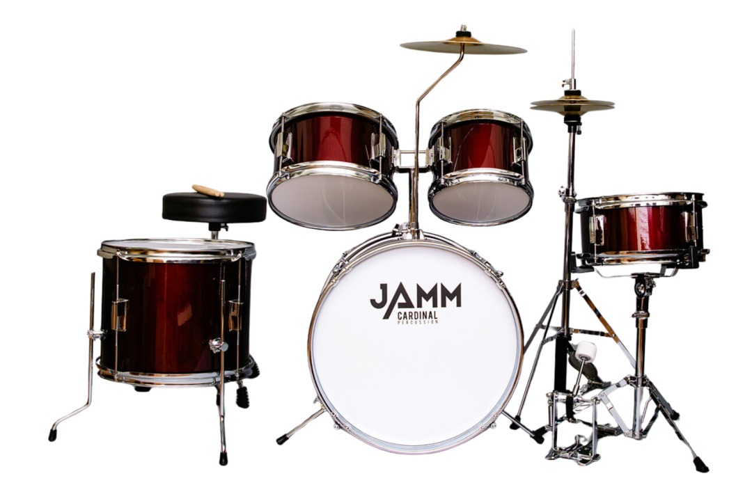 JAMM JAMM Junior-Sized Drum Sets 5 Piece Drum Set - Wine Red