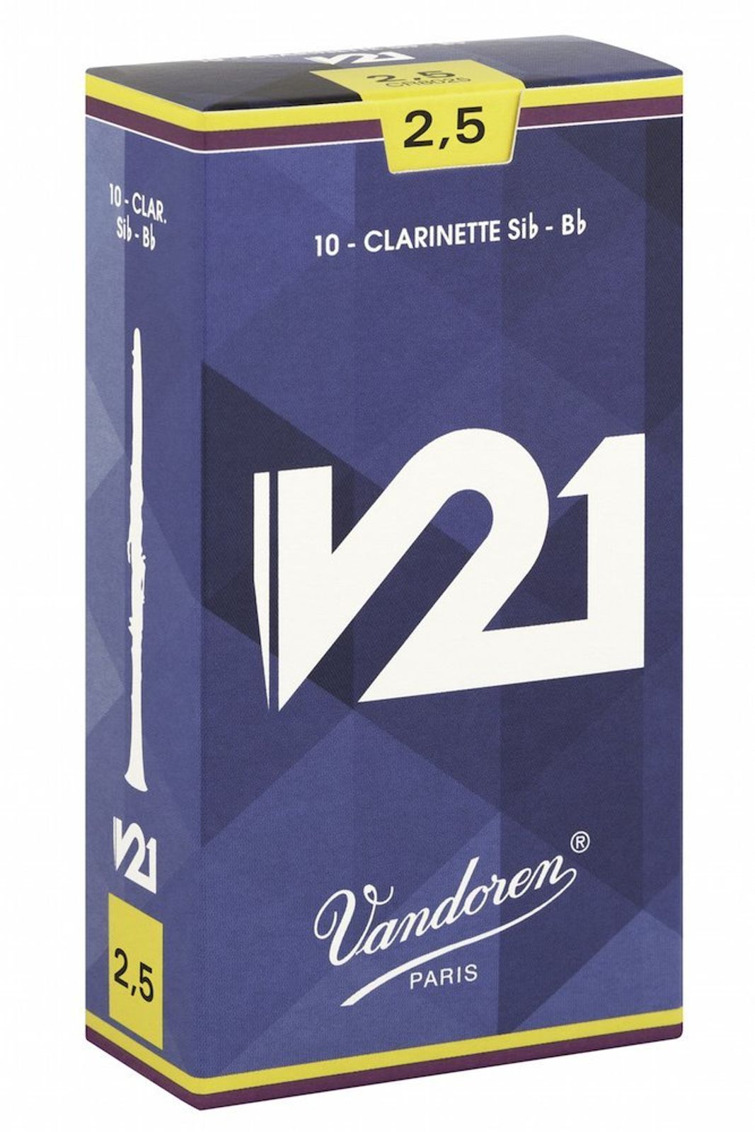 Vandoren Vandoren CR8025 Bb Clarinet V21 Reeds Strength #2.5. (Box of 10)