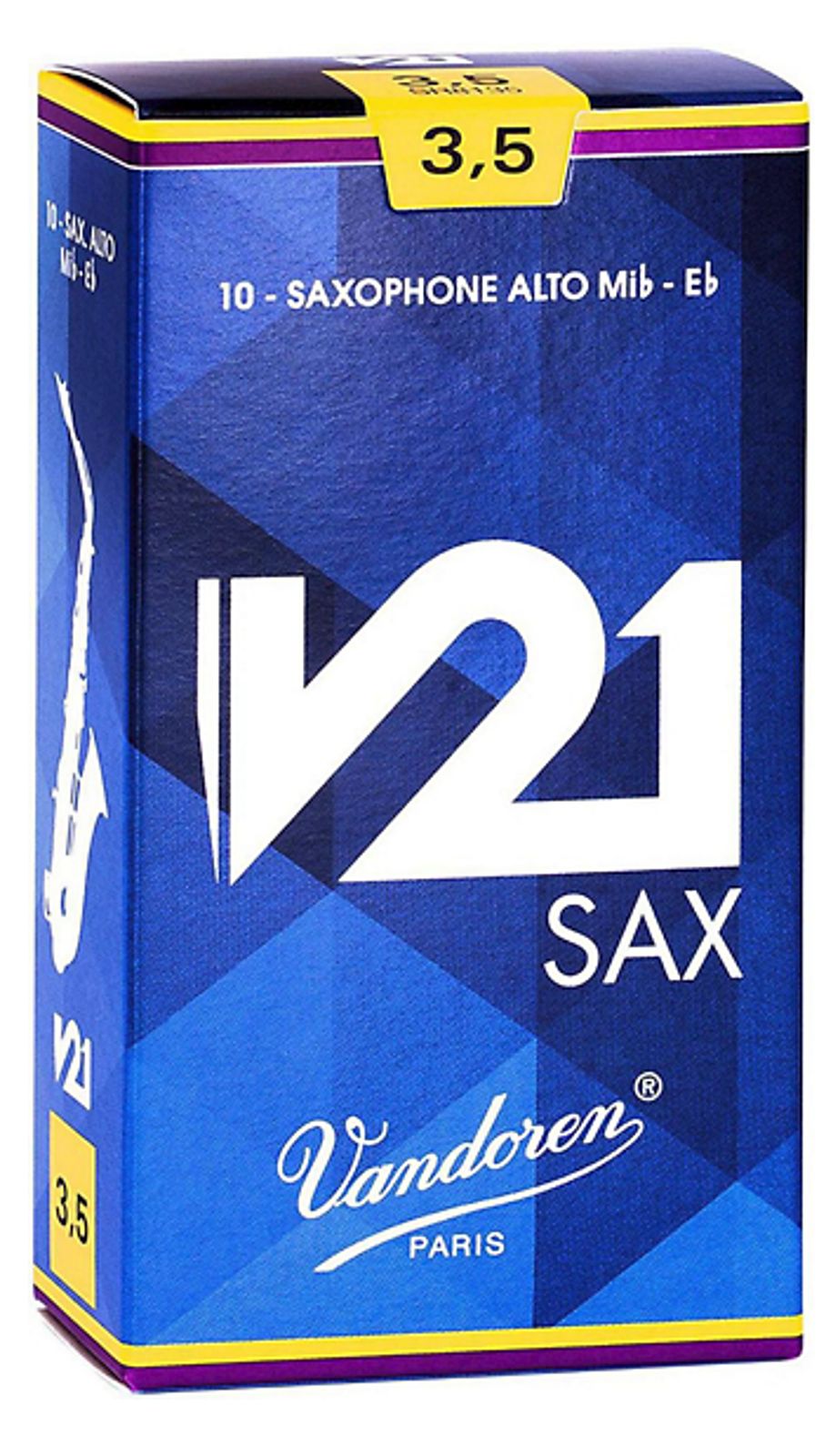 Vandoren Vandoren SR8135 Alto Saxophone V21 Reeds Strength #3.5. (Box of 10)