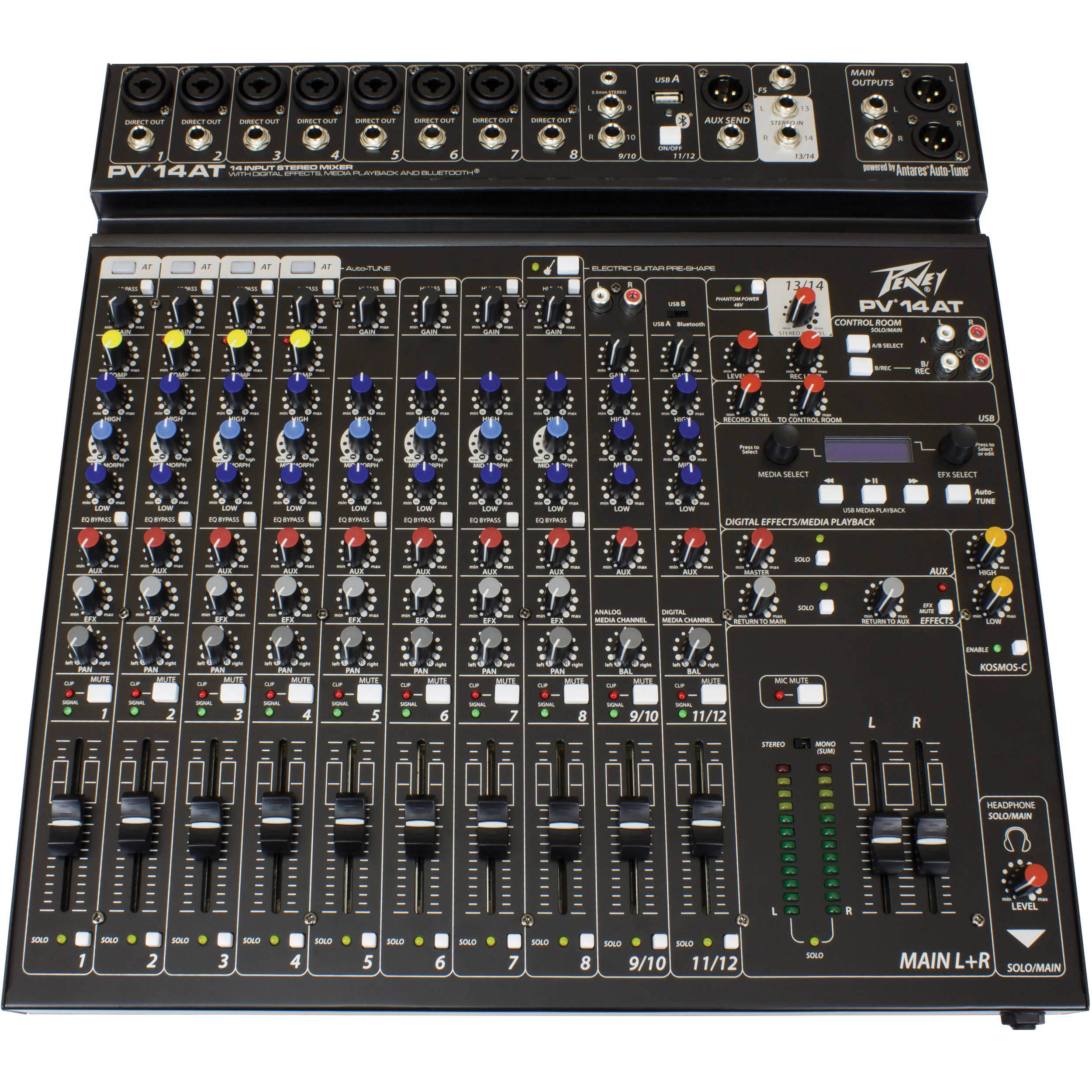 Peavey Peavey PV 14 AT Mixer comes equipped with Bluetooth and Auto-Tune pitch correction (3612630)