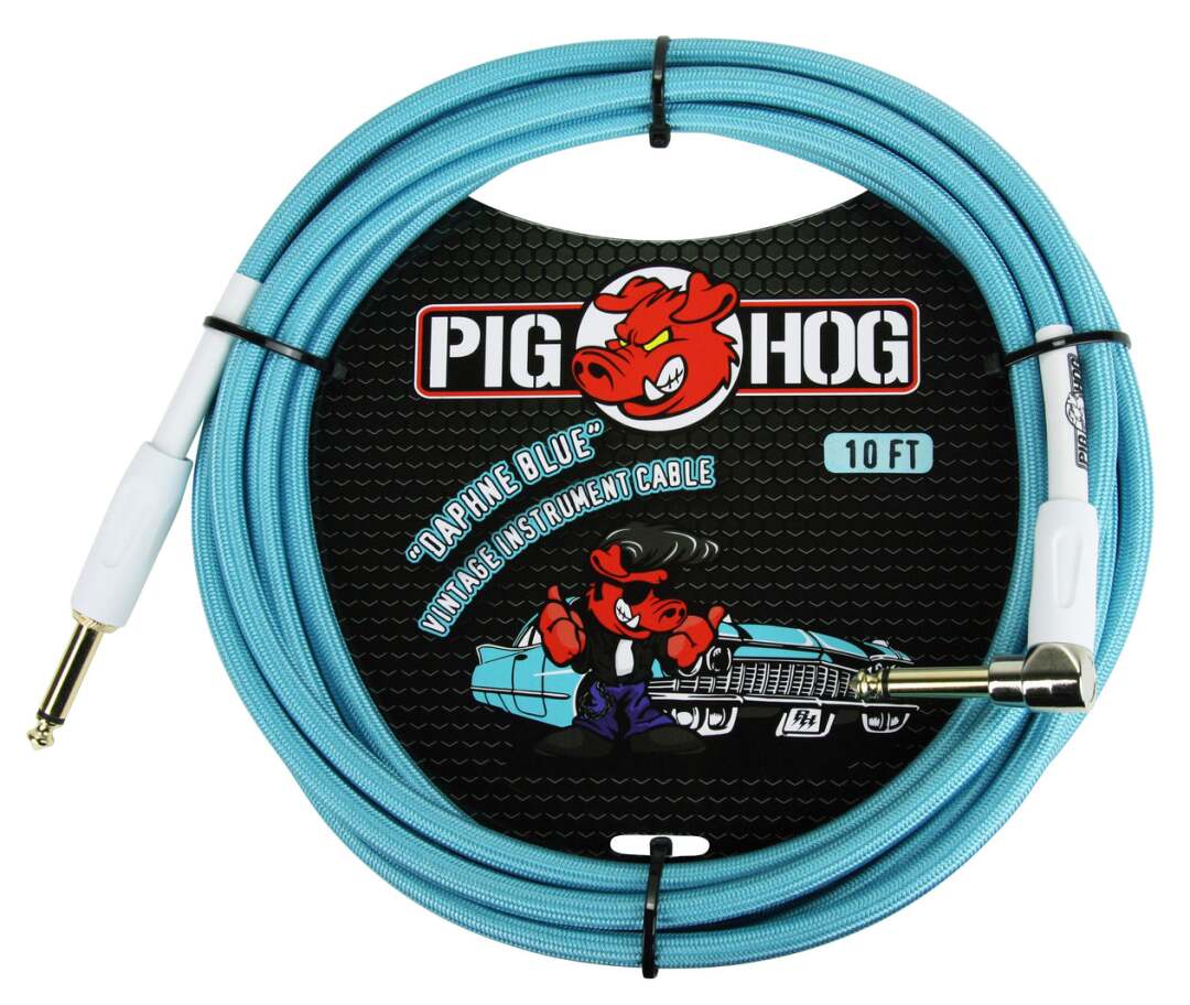 Pig Hog Pig Hog PCH10 Instrument Cable. 10' - Daphne Blue Right