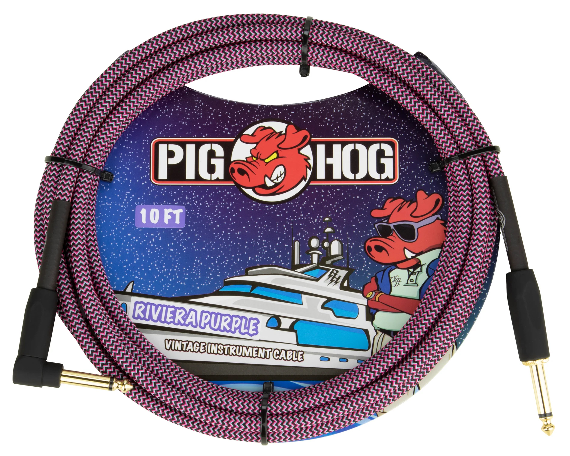 Pig Hog PIG HOG VINTAGE SERIES INSTRUMENT CABLE, 10FT, RIVIERA PURPLE