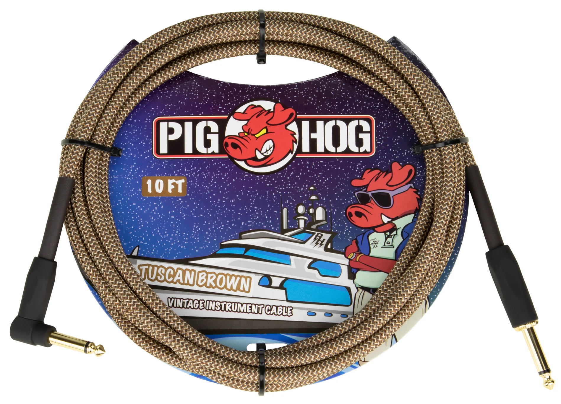 Pig Hog PIG HOG VINTAGE SERIES INSTRUMENT CABLE, 10FT, TUSCAN BROWN