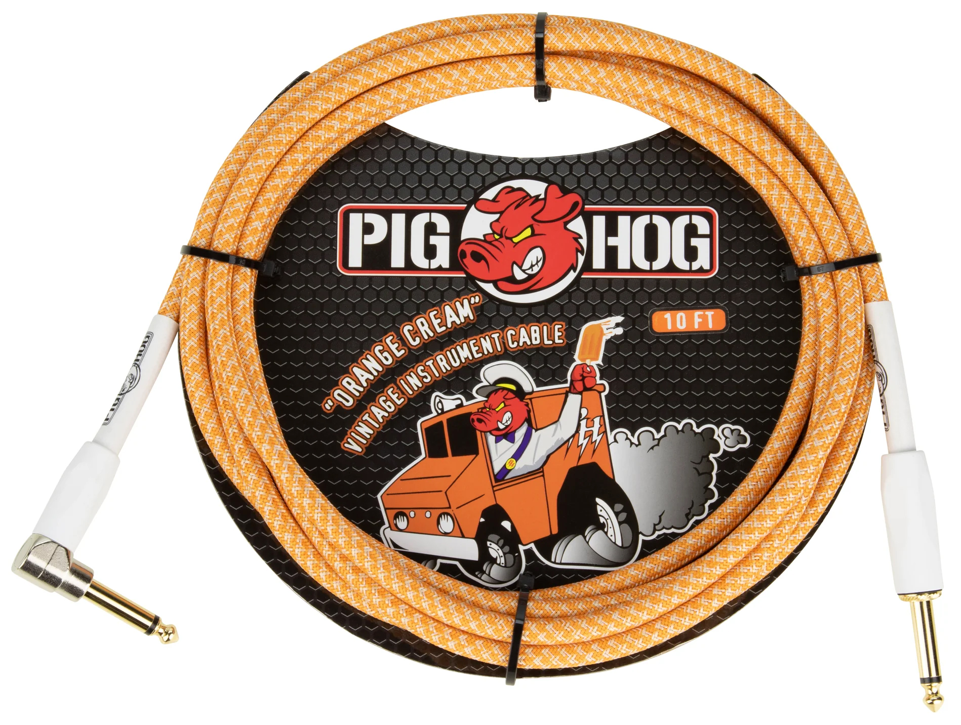 Pig Hog PIG HOG VINTAGE SERIES INSTRUMENT CABLE, 10FT, ORANGE CREME 2.0