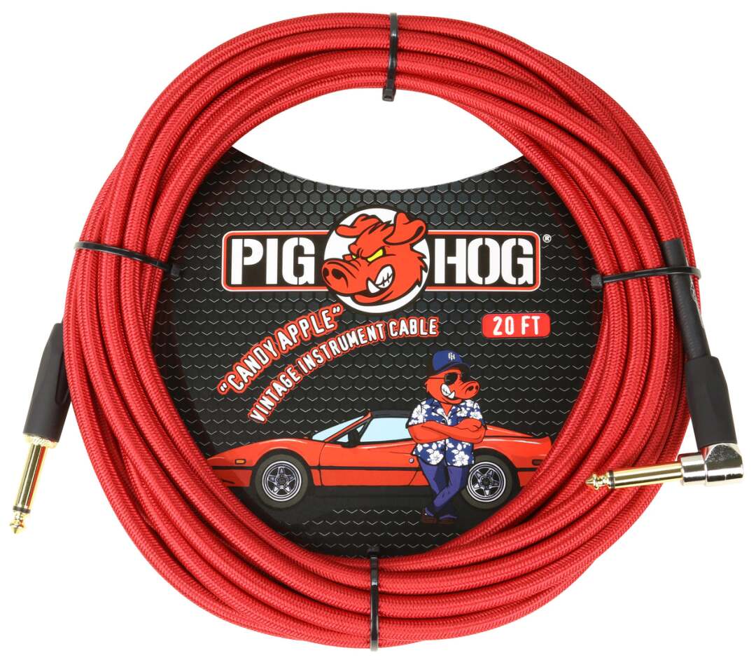 Pig Hog Pig Hog PCH20 Instrument Cable - Candy Apple Red Right