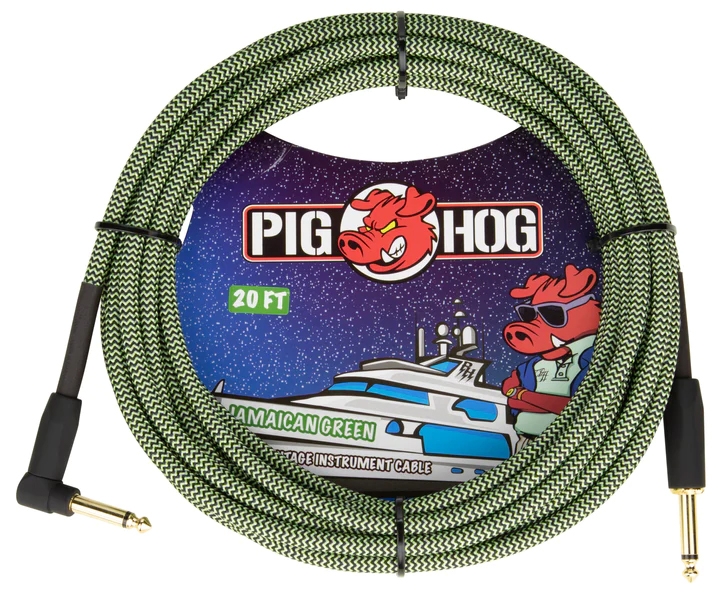 Pig Hog PIG HOG VINTAGE SERIES INSTRUMENT CABLE, 20FT, JAMAICAN GREEN