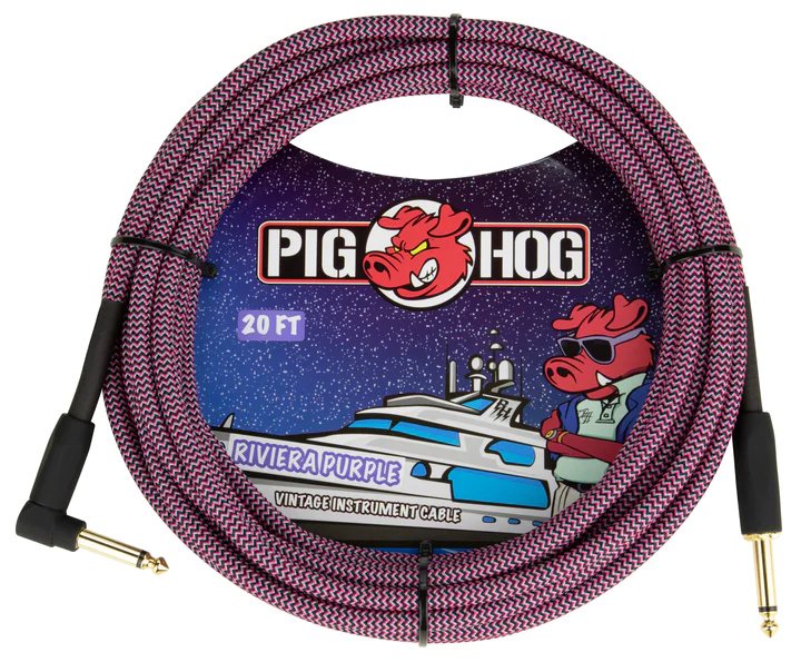 Pig Hog PIG HOG VINTAGE SERIES INSTRUMENT CABLE, 20FT, RIVIERA PURPLE