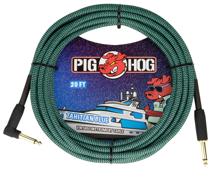 Pig Hog PIG HOG VINTAGE SERIES INSTRUMENT CABLE, 20FT, TAHITIAN BLUE