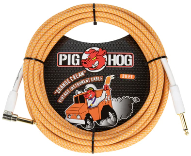 Pig Hog PIG HOG VINTAGE SERIES INSTRUMENT CABLE, 20FT, ORANGE CREME 2.0