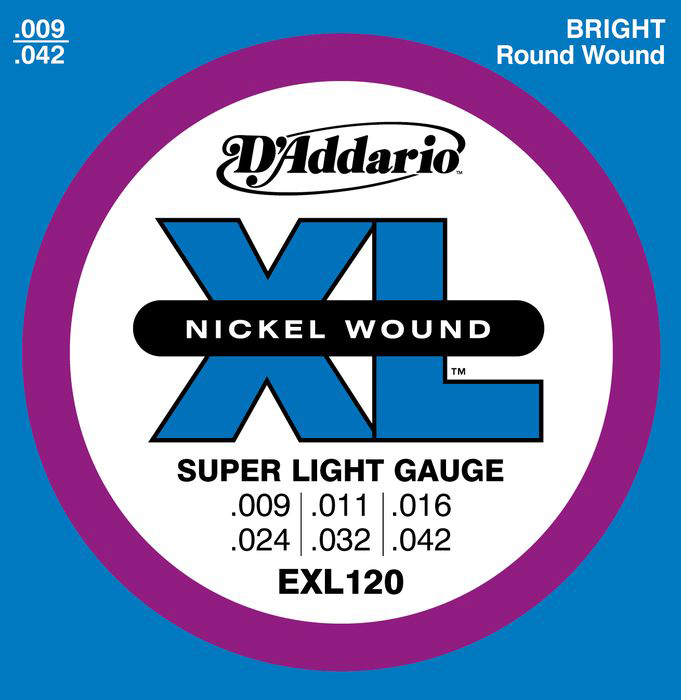 D'Addario D'Addario EXL120 Nickel Super Light Electric Guitar Strings 9-42 Gauge