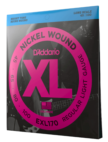 D'Addario D'Addario EXL170 Nickel Wound Bright Roundwound Electric Bass Strings 45-100 Gauge