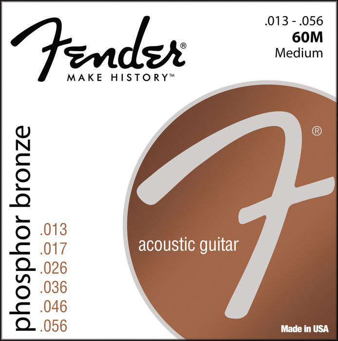 FENDER Fender 60M Phosphor Bronze Acoustic Strings - Medium 13-56